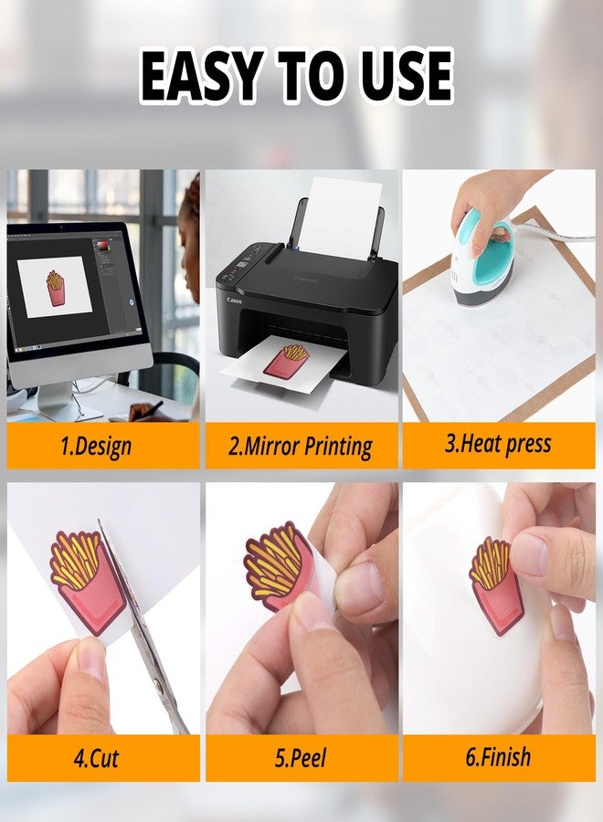 اتش تي في رونت ورق لاصق للتسامي من HTVRONT - 50 قطعة من ملصقات التسامي غير اللامعة المقاومة للماء مقاس 8.5 * 11 بوصة للزينة (شفاف) - Image 5